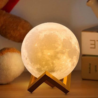 Rechargeable LED Two Colour Moon Lamp