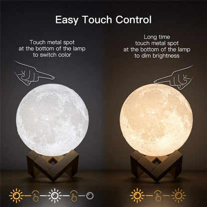 Rechargeable LED Two Colour Moon Lamp