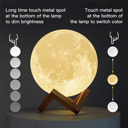 Rechargeable LED Two Colour Moon Lamp