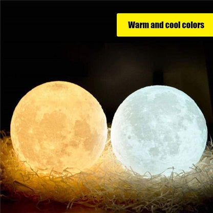 Rechargeable LED Two Colour Moon Lamp