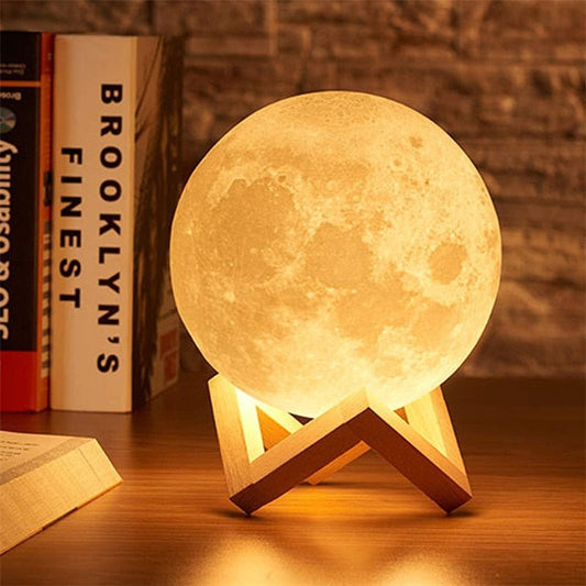 Rechargeable LED Two Colour Moon Lamp