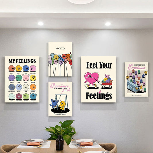 Retro Style 'Cartoon Smile' Inspirational Quote Posters – Cheerful Wall Art for Any Space