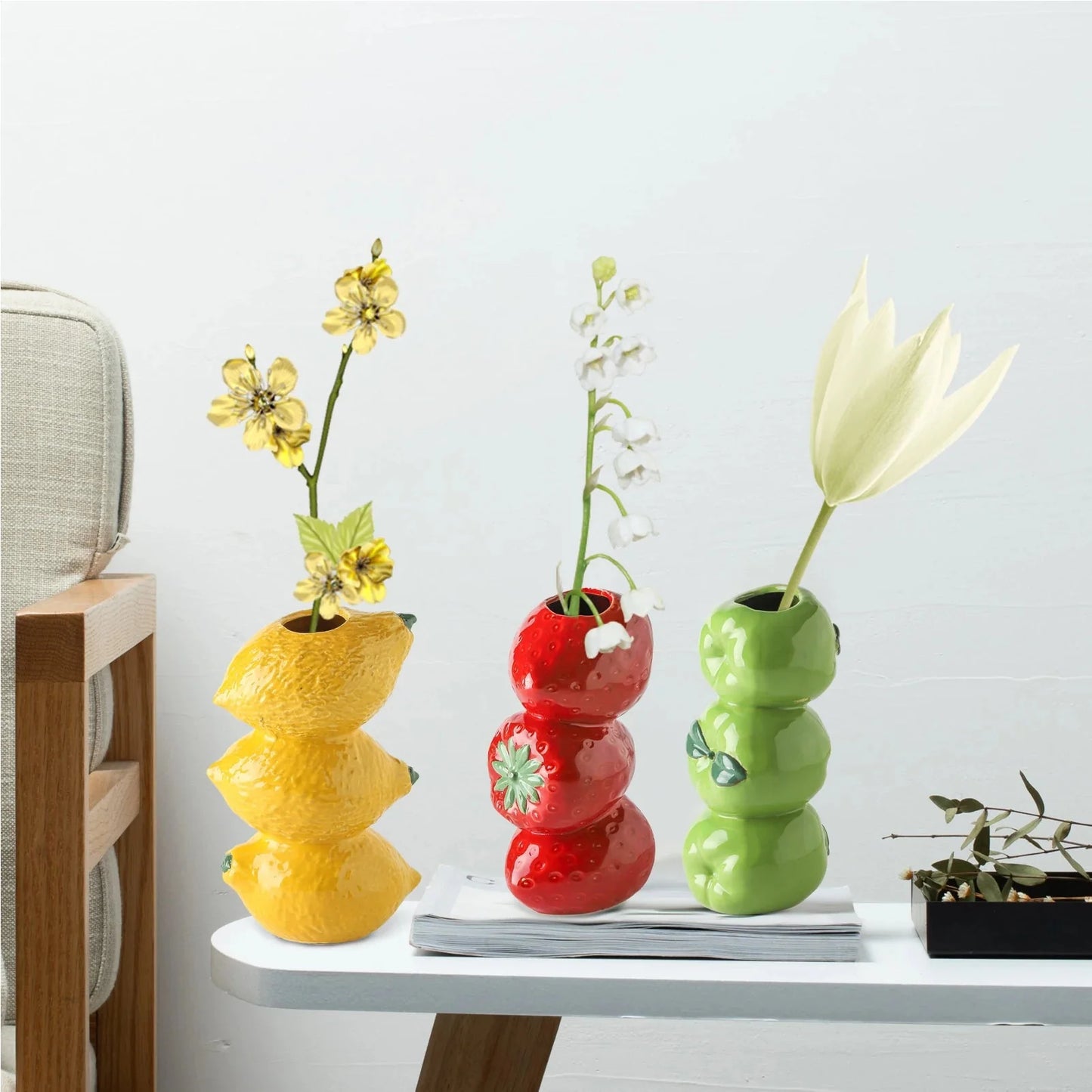 Fruit-Inspired Decorative Vase – Playful and Unique Vase for Floral Arrangements and Home Decor