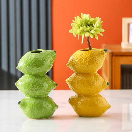 Fruit-Inspired Decorative Vase – Playful and Unique Vase for Floral Arrangements and Home Decor