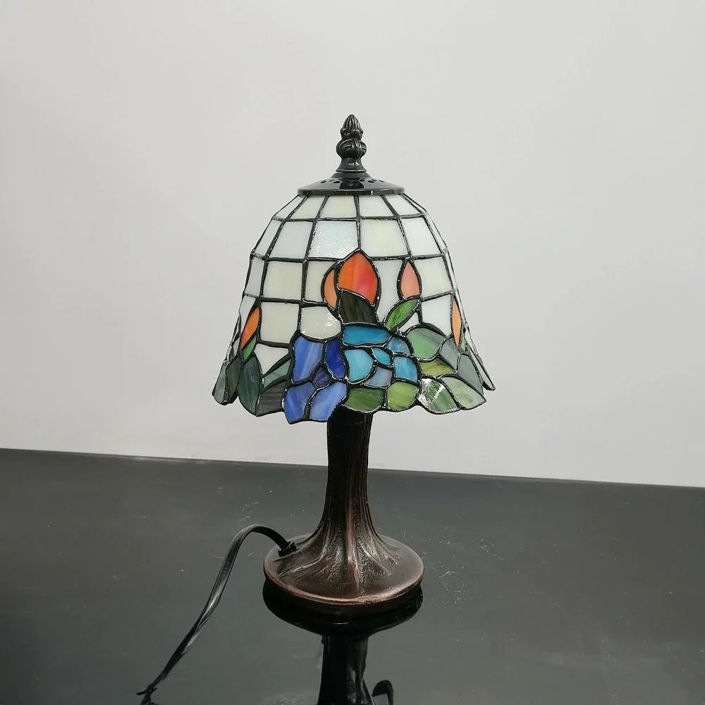 Stained Glass Orchid Table Lamp