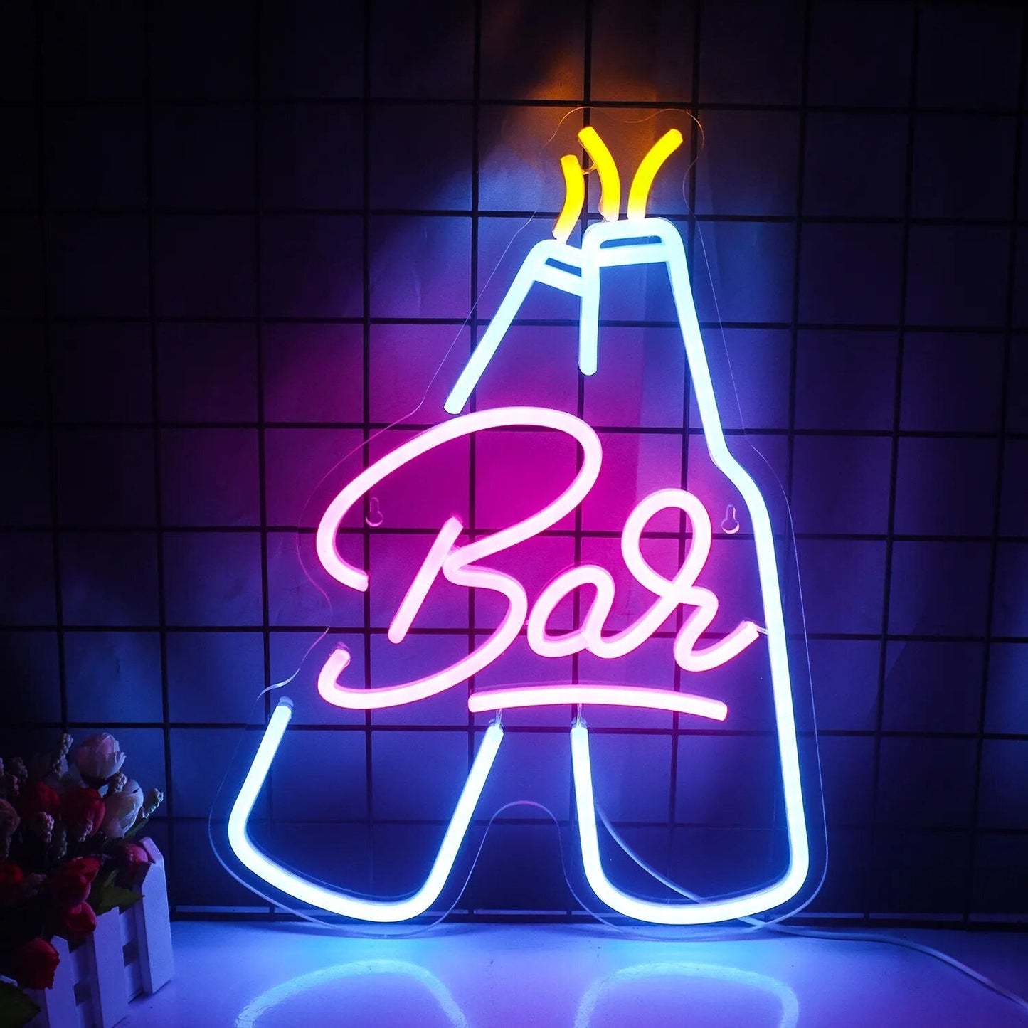 Vibrant LED Cocktails and Beer LED Neon Wall Sign