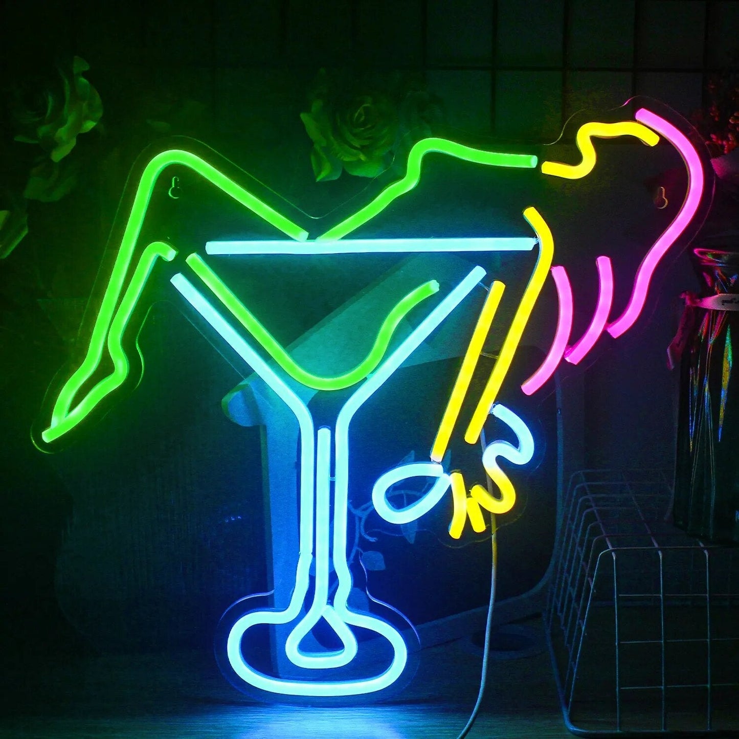 Vibrant LED Cocktails and Beer LED Neon Wall Sign