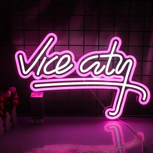 Vice City Pink LED Neon Sign