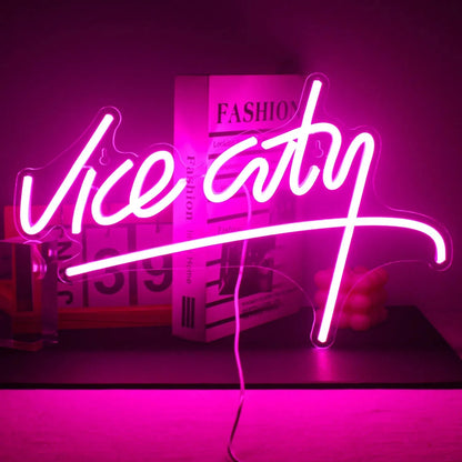 Vice City Pink LED Neon Sign