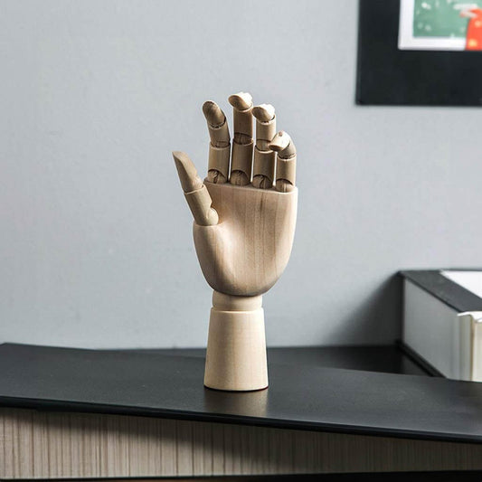 Wooden Movable Hand Model – Flexible Jointed Doll for Artists